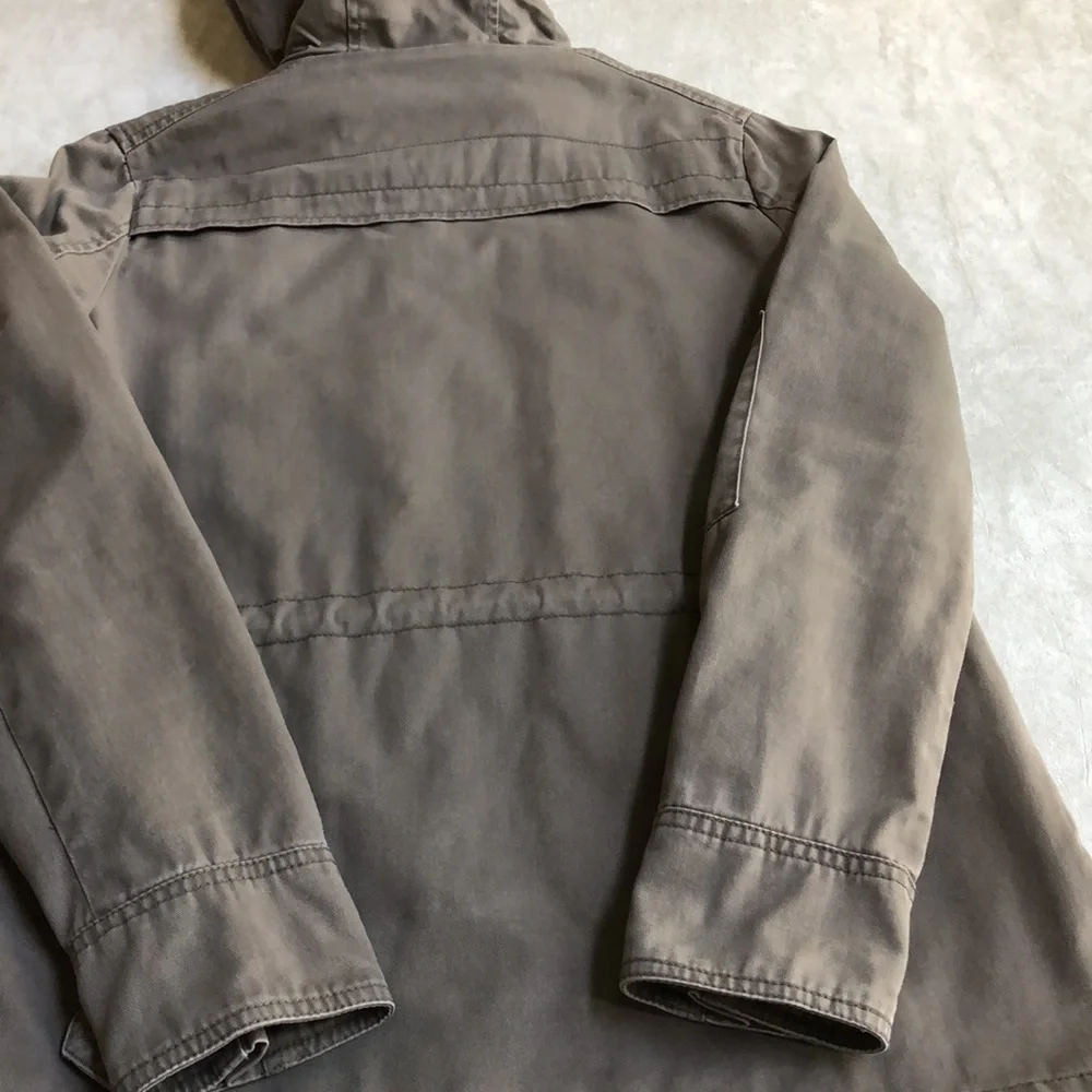 Lucky Brand Women’s Military Field Jacket Hood Full Zip Olive Green Size XS - Picture 12 of 14